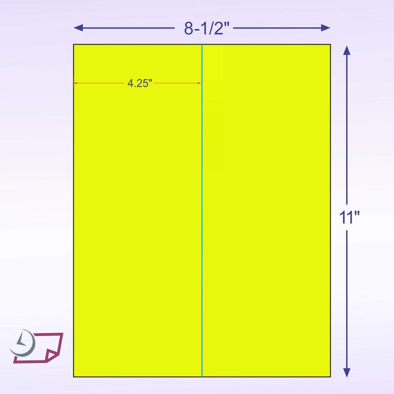 NextDayLabels - 8-1/2 x 11 Neon Color High Light Fluorescent Labels for Laser & Inkjet Printer (Yellow Fluorescent, 4-1/4" x 11" - 2 Per Page | 50 Labels) - Image 2